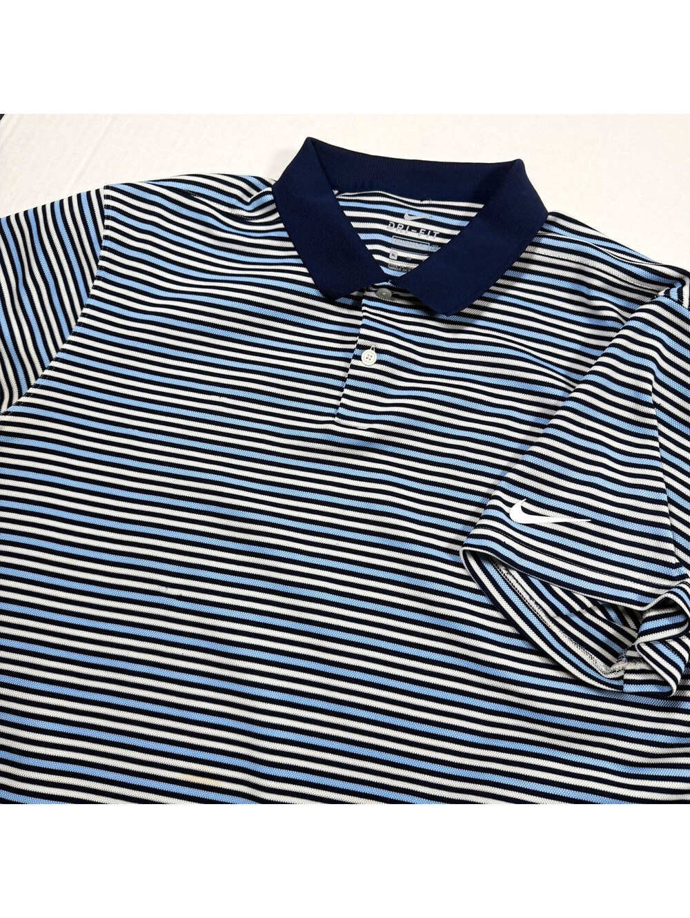 Nike Dri-FIT Men's Striped Golf Polo Shirt Short Sleeve XL Navy BV0367-451